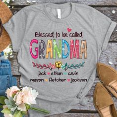 Personalized grandma art with grandkids mother day 2022 T-Shirt If you looking for a personalized t-shirt to show your love to your family, it's will be best choice. Our Classic T-Shirt serves as the perfect short-sleeved shirt for your unique, funny, or personalized designs. Features such as a lay flat collar and a classic unisex cut will make this your new favorite t-shirt. Brand: Gildan Heavy weight fabric Classic unisex makes this an easy fit Size up if you want something roomier Our shirts Great Grandma Shirt, Grandma With Grandkids, Grandma Tshirt, Blessed Grandma, Call Grandma, Grandma Sweatshirt, Great Grandma, Leopard Shirt, Grandma Shirt