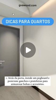 an open door with the words dicass para quartos on it