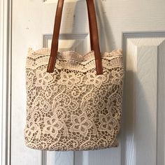 Brand New Lightweight Shoulder Bag. Great For Spring And Summer. Delicate Feminine, Floral Pattern With Magnet Clasp Top And Drawstring Interior. Size: 11" X 12" X 5" If You Have Any Questions Please Don't Hesitate To Ask. All Offers Are Welcome And Thank You For Stopping By My Closet! Spring Cream Hobo Bag For Daily Use, Cream Hobo Bag For Daily Use In Spring, Beige Crochet Bag For Spring Shopping, Cream Beach Bag For Spring Shopping, Spring Travel Crochet Bag With Leather Handles, Cream Beach Bag For Spring, Spring Crochet Shoulder Bag With Leather Handles, Spring Beige Crochet Bag For Shopping, Casual Cream Hobo Bag For Spring