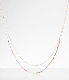 "Boutique By BKE Tiered Necklace - Gold 14-19, Women's Gold Beaded necklace Shortest tier measures 18". Apparel & Accessories" Multicolor Necklaces With Delicate Chain And Round Beads, Adjustable Double Strand Layered Necklace With Beaded Chain, Adjustable Double Strand Beaded Chain Layered Necklace, Multicolor Multi-strand Jewelry With Adjustable Chain, Adjustable Double Strand Colorful Beads Necklace, Adjustable Multicolor Beaded Layered Necklace, Adjustable Multicolor Beaded Chain Necklace, Trendy Adjustable Beaded Chain Layered Necklace, Adjustable Double Strand Layered Necklace With Colorful Beads