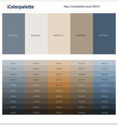 the color palette is shown with different shades and colors for each type of paint scheme