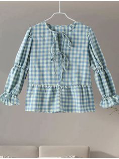 Women's Shirt Plaid Bow Lace Up Fashion Loose O-neck Puff Short Sleeve Female Blouses 2024 Spring Summer Casual Hollow Out Tops




 







 


Measurement In CM



	
		
			
			size

			
			
			S

			
			 
			
			M

			
			 
			
			L

			
			 
			
			XL

			
		
		
			
			bust[cm]

			
			
			74

			
			 
			
			78

			
			 
			
			82

			
			 
			 
		
		
			
			sleeve length [cm]

			
			
			39

			
			 
			
			40

			
			 
			
			41

			
			 
			 
		
		
			
			shoulder [cm]

			
			
			34

			
			 
			
			35

			
			 
			
			36

			
			 
			 
		
		
			
			length[cm]

			
			
			50

			
			 
			
			51

			
			 
			
			52

			
			 
			 
		
	


Note: 1 inch=2.54 cm Size mearsured by ourselves ,so sometimes it has 1-3cm mistakes. Please check the size carefully before you buy ;if you are not Gingham Long Sleeve Tops For Spring, Cotton Lantern Sleeve Blouse For Brunch, Long Sleeve Gingham Tops For Spring, Bishop Sleeve Tops For Summer Brunch, Cottagecore Puff Sleeve Tops For Fall, Summer Ruffle Top With Bishop Sleeves, Casual Gingham Blouse With Puff Sleeves, Cottagecore V-neck Tops For Spring, Casual Gingham Puff Sleeve Blouse