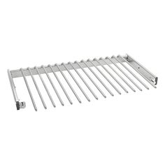 a metal shelf with four bars on it