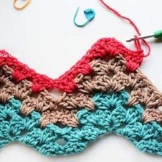 the crochet pattern is being worked on