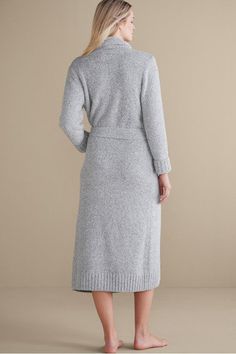 Once you slip on this supremely plush robe, you'll never want to get dressed. It's so cozy and inviting, truly the softest we've ever created. Evoking the feel of a luxurious spa day at home, it's also one of the season's best gifts. Pockets, self-belt. Comfortable V-neck Loungewear Dress, Fitted V-neck Robe For Loungewear, Winter Cotton Sleep Robe, Fitted V-neck Robe For Sleep, Cozy Super Soft Long-sleeved Robe, Tunic Leggings, Eyewear Shop, Spa Day At Home, Suede Fashion