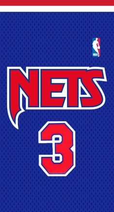 the new york mets'logo on a blue jersey with red and white letters that read,