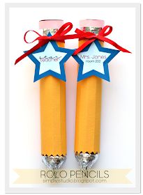 two pencils with red, white and blue stars on them that say rolo pencils