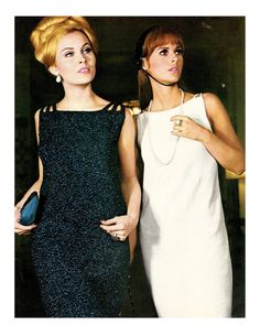 Knit PDF Pattern only. Available via instant download after purchase.  Vintage knit patterns from 1967, featuring an Sheath Dress Dress plus a Skirt and Shell Top (black) version. Size: 10, 12, 14, 16 Bust: 30, 32, 34, 36 inches Waist: 24, 25, 26, 28 inches Hips: 32, 34, 36, 38 inches BLOCKING MEASUREMENTS: STYLE 9915 White with 2 Straps (on right) Sizes: 10, 12, 14 Width at lower edge and bustline: 35, 37, 39 inches Width of back at underarms: 17 ½, 18 ½, 19 ½ inches Dress length: 30, 30, 30... Sheath Dresses Pattern, Knit Dress Pattern, Vintage Dress Patterns, Shell Top, Mod Cloth Dresses, Shell Tops, 1960s Fashion, Top And Skirt, Knit Fashion