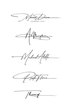 four signed autographs from the beatles's album, all in black and white