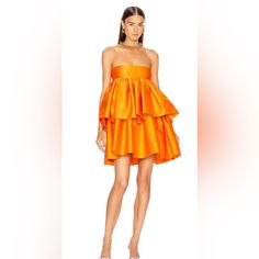 Iso Rotate Birger Christensen Carmina Orange Dress Size 2 Or 4 Elegant Orange A-line Mini Dress, Spring Orange A-line Mini Dress, Rotate Birger Christensen Dress, Orange Dress, Size 2, Mini Dress, Orange, Womens Dresses, Dresses