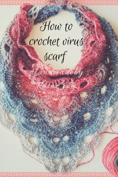 a crochet scarf with the words how to crochet orns scarf on it