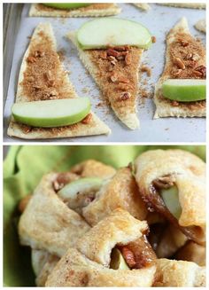 the facebook page has two pictures of apple pies and one photo of an apple slice