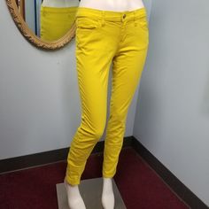 *Clearance Priced* Bright Yellow Skinny Jeans By Ann Taylor Loft. Marked Size 4 (27 Inch Waist). Good Pre-Owned Condition. We Find No Flaws Or Damage. See Photos For Details. Please Comment Below With Any Questions. *Many Of Our Items Come From Estate Sales Or Other Sources, Which Means We Do Not Know Their History. We Do Not Automatically Launder Or Clean Items That Are Vintage Because We Do Not Want To Damage Them. We Also Do Not Launder Or Clean Items That Are "New With Tags" Or "New In Packa 27 Inch Waist, Estate Sales, Bright Yellow, Pet Hair, Ann Taylor Loft, Highlighter, Ann Taylor, Loft, Women Jeans