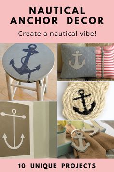 nautical decor is featured in this collage with the words, 10 easy diy's