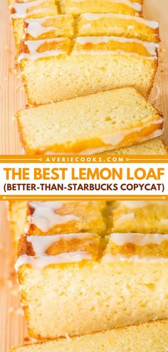 the best lemon loaf with white icing on top