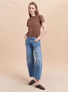 The Marilyn Jean Everyday Washed Cotton Cropped Jeans, Retro Jeans For Everyday Wear, Everyday Washed Cotton Flare Jeans, Modern Relaxed Fit Cropped Jeans For Everyday, Chelsea Girls, Lady M, Christina Ricci, Summer Knitting, Turtle Neck Dress