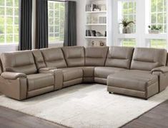 a large sectional couch in a living room