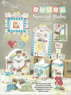 an advertisement for the baby's special baby gift set, with teddy bears and other items