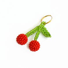 Beaded Cherry  Hoop Earring Fruit Beads Charms trendy earrings Jewielry. the price is for one earring Materials Czech beads total earring length 5 cm (2 inches) diameter hoops earrings 1.4 cm (1/2 inch) ● If you want different color or size, feel free to let me know before ordering and I will make it to order in 3-5 days. Please note that due to lighting effects, monitor's brightness, contrast and other settings, there might be some slight differences in the color tone/shade of the web site's photo and the actual item. Thank you very much for visiting my shop Handmade Red Beaded Hoop Earrings, Red Hoop Earrings With Colorful Beads For Jewelry Making, Red Beaded Small Hoop Earrings, Colorful Beaded Round Clip-on Earrings As Gift, Colorful Beaded Round Clip-on Earrings For Gift, Trendy Red Beaded Earrings, Cherry Beaded Round Bead Jewelry, Handmade Cherry Colored Round Bead Jewelry, Trendy Red Beaded Earrings As Gift