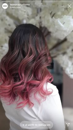 Balayage With Pops Of Color, Dyed Hair Ends Brunettes, Brown Hair With Dusty Pink Highlights, Light Brown Hair With Pink Peekaboos, Pastel Pink Streaks In Black Hair, Brunette Hair With Red Peekaboo, Hint Of Pink Hair, Brunette Pink Ombre, Hair Pink Underlayer