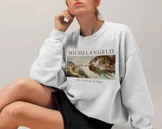 Gildan 18000 **If you are S get M or L for loose-oversized look. If you are L get XL or 2XL. If your size is not in stock please reach out so we can double check for you. **Apparel/design colors may vary across devices. Ideal for any situation, a unisex heavy blend crewneck sweatshirt is pure comfort. These garments are made from polyester and cotton. This combination helps designs come out looking fresh and beautiful. The collar is ribbed knit, so it retains its shape even after washing. There Artistic Oversized Long Sleeve Sweatshirt, Artistic Relaxed Fit Sweatshirt For Fall, Oversized Aesthetic Sweatshirt With Graphic Print, Oversized Graphic Print Aesthetic Sweatshirt, Artistic Oversized Crew Neck Sweatshirt, Oversized Artistic Sweatshirt With Graphic Print, Oversized Artistic Graphic Print Sweatshirt, Italy Coast, Coast Outfit