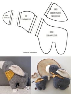 the instructions for how to make an elephant stuffed animal