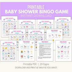 Baby Shower Bingo Printable Baby Shower Games Free Bingo Cards, Baby Shower Bingo Game Free Printable, Adventure Baby Shower, Adventure Baby, Space Baby, Baby Shower Bingo, Holiday Planner, Home Planner, Holiday Printables