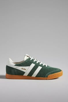 Gola x Anthropologie Elan Sneakers | Anthropologie Green Fits, Red Fits, British Heritage, Tie Styles, Marine Blue, Suede Sneakers, Heritage Brands, Work Wardrobe, Fashion Story