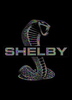 a black background with the word,'shelby'written in rainbow - colored letters