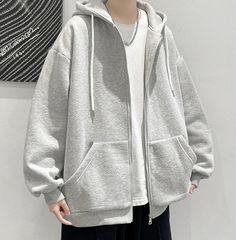 Material : Polyester Design: Hooded Decoration: Pockets Closure Type: Zip up Style : Casual It is recommended to buy one size bigger for this product. If you wear size M, buy L. Size (cm) Length Chest S 66 104 M 67 108 L 68 112 XL 70 116 2XL 72 120 3XL 74 124 4XL 76 128 Size (inch) Length Chest S 25.98 40.94 M 26.37 42.51 L 26.77 44.09 XL 27.55 45.66 2XL 28.34 47.24 3XL 29.13 48.81 4XL 29.92 50.39 Grey Zipper Hoodie Outfit, Classic Jacket, Plus Size Hoodies, Hoodie Men, Hoodie Outfit, Looks Vintage, Full Zip Hoodie, Colorful Hoodies, Grey Hoodie