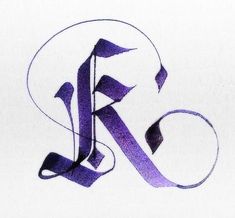 the letter k is made up of purple ink