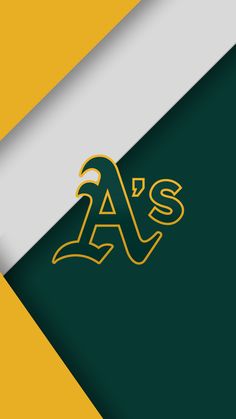 the oakland athletics logo on a green and yellow background