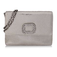 This simple silhouette has a beautiful crystal stone embellishment.  Audrey has slim profile, with a spacious interior. This handbag is big enough to hold all of your date night essentials.  The removable chain makes this bag perfect to be carried a s a clutch, or hands free crossbody.  With classic styling and modern finishes, this ... Rectangular Bags With Silver-tone Hardware For Events, Crystal Embellished Clutch For Everyday Use, Designer Bags With Silver-tone Hardware For Events, Chic Event Bags With Silver-tone Hardware, Event Clutch Bag With Silver-tone Hardware, Elegant Crystal Embellished Crossbody Bag, Glamorous Shoulder Bag For Everyday Use With Silver-tone Hardware, Glamorous Everyday Shoulder Bag With Silver-tone Hardware, Elegant Daily Clutch With Silver-tone Hardware