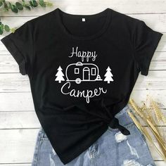 Happy Camper Hiking Outdoors Tee Shirt Super-Soft 100% Cotton Bella Canvas Tee Handmade With Care Fast Shipping No Offers Explore Camping Outdoors Tshirt Graphictees Comfy Funnytshirt Sarcastictshirt Redbubble Funny Sarcastic Cute Birthday Short-Sleeve Soft Graphic Tank Hoodie Workout V-Neck Raglan Birthday Gift Present Mom Daughter Graphic Beach Summer Vacation Holiday Pretty Workout Date Girlfriend Sister Bachelorette Women Adventure, Glamping Shirts, Camping Shirts Funny, Camp Shirts, Camp Style, Hiking Shirt, Adventure Shirt, Gildan Hoodie, Hiking Shirts