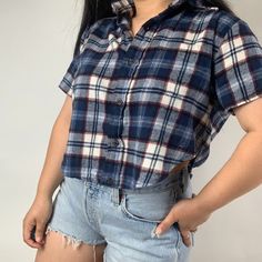 Brandy Melville Plaid Flannel Crop Top Button Down Front Brand New With Tags Small Pocket In Excellent Condition Length 17.5” Pit 2 Pit 19” Fits Like Small #Brandymelville #Flannel #Plaid #Croptop #Buttondown Fall Short Sleeve Tops With Snap Buttons, Fitted Plaid Flannel Shirt Casual, Fitted Plaid Flannel Shirt Casual Style, Fitted Casual Plaid Flannel Shirt, Trendy Button-up Flannel Top, Fitted Flannel Casual Shirt, Casual Plaid Button-up Tops, Fitted Casual Flannel Shirt, Fitted Flannel Shirt Casual Style