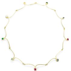 Petra Class Arching Gemstone Necklace | Quadrum Gallery Blue Star Sapphire, Yellow Gold Necklace, Star Sapphire, Lilac Color, Hook Clasp, Yellow Sapphire, Blue Star, Link Necklace, Fire Opal