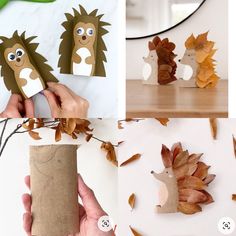 someone is making some paper hedges out of toilet paper and cardboard rolls to make them look like they are playing in the woods