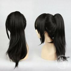 Straight Ponytail Black Women, Black Hair Women, Ponytail Black Hair, Ponytail Bangs, Mens Wig, Clip On Ponytail, Black Hair Bangs, Ombre Curly Hair, Bangs Ponytail