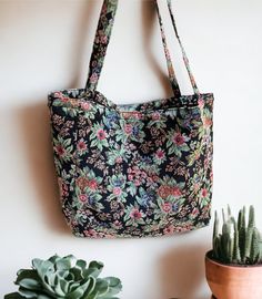 Floral Tote Bag Custom Size Thick Floral Botanical Tote Bag - Etsy Eco-friendly Floral Canvas Bag For Everyday Use, Everyday Floral Print Shoulder Bag With Double Handle, Everyday Floral Print Double Handle Shoulder Bag, Floral Print Double Handle Shoulder Bag For Everyday, Daily Use Floral Print Rectangular Shoulder Bag, Floral Print Canvas Tote Bag For Everyday Use, Floral Print Canvas Tote Bag For Daily Use, Everyday Floral Print Canvas Tote Bag, Floral Print Tote Shoulder Bag