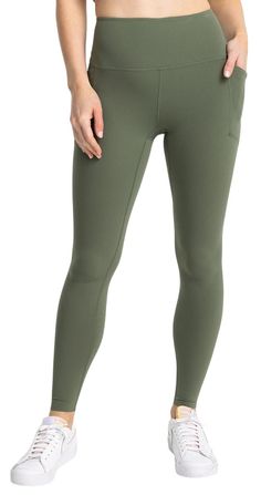 Fit & Design: Fitted leggings High rise – snugly sits at the natural waist Ultra-smoothing coverage lays on your body like a second-skin and flatters your silhouette 4-way stretch gives you freedom of movement Includes deep pockets that can fit your phone, cash, keys, and other small essentials You’ll barely notice Free Fly’s lightweight All Day fabric, but it promises a peachy, ultra-soft feel whenever you do Technology: Stay dry on warmer days and during strenuous activities with a moisture-wi Womens Athletic Outfits, Pocket Leggings, Athletic Outfits, Freedom Of Movement, Second Skin, Outdoor Apparel, Workout Leggings, Upf 50, Bottoms Pants