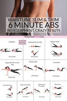 a woman is doing the same exercises for her waist and chest, with text overlaying