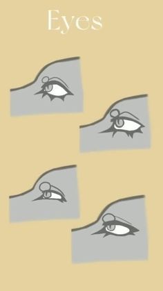 the cover of eyes, with four different types of eyeliners on each side