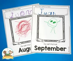 two posters with the words i love you and an image of a child's drawing