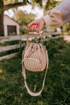 Train To Times Square Quilted Bucket Bag Concert Fashion, Essential Dress, Everyday Adventures, Faux Leather Heels, Iced Latte, Fall Inspo, Square Quilt, Metal Material, Bridal Accessories