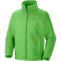 From cold campsites to ski school, the Columbia Boys' Steens Mountain II Fleece Jacket keeps warm and cozy throughout the year. Its MTR filament fleece has an extra softness to it inside and out, so he'll want to wear it whether he's on the mountain or at school. Sporty Green Fleece Jacket For Winter, Green Fleece Jacket For Winter, Long Sleeve Fleece Jacket With Fleece Lining For Hiking, Functional Green Fleece Jacket For Outdoor Activities, Windproof Fleece Outerwear For Winter Sports, Warm Fleece Outerwear For Outdoor Activities, Green Outerwear With Fleece Lining For Outdoor Activities, Long Sleeve Green Fleece Jacket For Outdoor Activities, Warm Long Sleeve Fleece Jacket For Outdoor