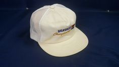 For sale is a Vintage Trucker Cap from the estate of a local Auto Parts Rep and Collector. This is a retro Vantage Cigarettes Championship hat with a classy stitched scripted lettering on an off-white cloth front panel. This is a Challenger-made mesh snapback that has been barely worn, if at all, and it has no sweatband staining. The foam under the interior front panel is beginning to break up, leaving some dust residue. I welcome further questions about condition. Since I believe this to have b White Cloth, White Mesh, Trucker Cap, Auto Parts, Caps Hats, Trucker Hat, Off White, Mesh, Best Deals