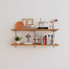 Wall Mounted Shelving Units - 2 Shelf Wood Office Wall Shelves, Mid Century Modern Shelves, Wall Mounted Shelving, Wall Mounted Shelving Unit, Ceiling Shelves, Clinton Hill, Therapy Office Decor, Shelf Wood, Office Guest Room