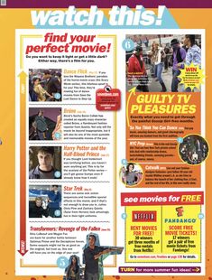 a magazine with an advertisement for the movie