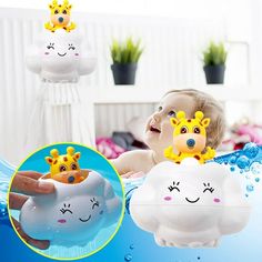 Entice Your Little One Into Bath Time Fun! Transform your child’s bath time into a splash of fun with the Charming Cloud Bath Toy! Designed to capture the hearts of toddlers and parents alike, this delightful toy combines entertainment with safety to ensure a joyous and secure bath time experience. Let your child dive into the magical world of water play with this adorable cloud that sprays water gently, making every bath an adventure! Product Features Material: Durable ABS Plastic Size: Approximately 12.5cm x 8cm x 14.5cm Weight: Light at just 90g Gender Neutral: Perfect for boys and girls Age Range: Suitable for children over 2 years old What Makes Our Cloud Bath Toy Special? The Charming Cloud Bath Toy stands out with its safe and environmentally friendly ABS material. Every edge is smo Swimming Pool Toys, Bath Toys For Toddlers, Toys By Age, Bath Toy, Stocking Stuffers For Kids, Christmas Clearance, Bath Time Fun, Pool Toys, Water Play