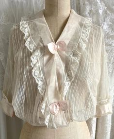 Rare Antique Edwardian Pink Silk Ribbon Tulle Lace Blouse - Etsy Sheer Blouse For Daywear, Feminine Sheer Tops For Daywear, Feminine Sheer Blouse For Daywear, Spring Wedding Vintage Blouse, Classic Short Sleeve Tops For Wedding, Pink Tops With Lace Collar For Daywear, Wedding Blouse With Lace Trim And Collar, Feminine Blouse For Daywear, Feminine Blouse With Collar For Daywear